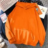 Autumn Winter Solid Color Men Hoodies All-math Casual Fleece Long Sleeves Street Fashion Oversized Sweatshirt Soft Male Pullover