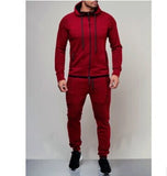 Ilooove 2023 New Autumn Winter 2 Pieces Sets Tracksuit Men Hooded Sweatshirt Drawstring Pants Male Stripe Patchwork Hoodies Big sweety