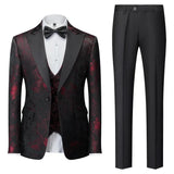 Ilooove (Jacket Pants Vest) New Men's Casual Business Tuxedo Wedding Flower Dresses Blazers/Men Slim Fit Printed Suit 3 Pcs Set 4XL 5XL