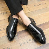 Ilooove New Red Sole Brogue Shoes Men Black Business Mens Formal Shoes Lace-up Round Toe Spring/Autumn