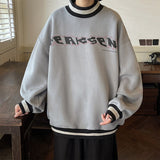 Men Sweatshirt American Ins High Street Fashion Stripe Brand Harajuku Pullovers Autumn O Neck Sweat Shirt Tops