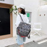 Fashion Women Backpack Animal Leopard Zebra Print Leather Backpacks Retro Handheld Large Capacity Shoulder Bags Travel Rucksack