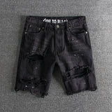 Men Fashion Broken Hole Hip Hop Denim Shorts 2022 New Summer Streetwear Harajuku Ripped Jeans Shorts Casual Short Pants Trousers