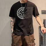 2023 New Men's Clothing Summer Fashion Casual Korean Version Youth Trend Round Neck Letter Printed Loose Cotton Commute T-shirt