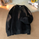 2023 Large Size Men's Suede Sweatshirts Pullover Round Neck Harajuku Hip Hop Hoodies Gothic Male Streetwear