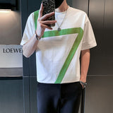 2023 Summer New Trend Fashion Short Sleeve Round Neck Men's Clothing Handsome Korean Version Casual All-match Printed T-shirt