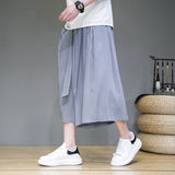 Men Wide Leg Pants Mens Cotton Joggers Retro Loose Trousers Man Korean Style Linen Pants Male Pants