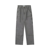 Distressed Retro Streetwear Loose Trousers for Men and Women Solid Color Pockets Overalls Baggy Hip Hop Cargo Pants Oversized