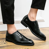 Ilooove New Red Sole Brogue Shoes Men Black Business Mens Formal Shoes Lace-up Round Toe Spring/Autumn