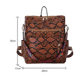 Fashion Women Backpack Animal Leopard Zebra Print Leather Backpacks Retro Handheld Large Capacity Shoulder Bags Travel Rucksack