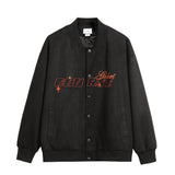 Vintage Womem Suede Jackets Letter Embroidery Fashion Streetwear Luxury Brand Unisex Coats Female Casual Outerwear