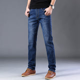 2023  Brand Logo Slim Fit Men's Jeans Business Casual Elastic Straight Denim Pants Male High Quality Trousers Colorful