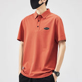 2023 New Fashion Business Casual Polo Shirts Men Short Sleeve Summer Korean Luxury Clothing T Shirt for Men Solid Color M-4XL