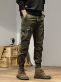 Ilooove 2023 New Multi-Pockets Spring Summer Cargo Pants Men Streetwear Zipper Leg Skinny Work Joggers Cotton Casual Tactical Trousers