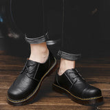 Men's lace-up leather shoes fashion casual shoes, men's comfortable walking shoes, fashion men's driving shoes 38-46