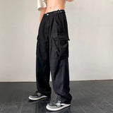 2023 Summer New Men's Clothing Loose Trend All-match Thin Solid Color Straight Casual Japanese Wide Leg Fashion Cargo Trousers