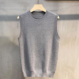 Sweater Vest Men Spring New Arrival Sleeveless Basic O-neck Knitwear Korean Style Trendy Solid Handsome Streetwear BF All-match