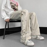 Joggers Cargo Pants for Men Casual Hip Hop Solid Color Pocket Male Trousers Sweatpants Streetwear Techwear Pants