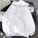 Autumn Winter Solid Color Men Hoodies All-math Casual Fleece Long Sleeves Street Fashion Oversized Sweatshirt Soft Male Pullover