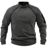 2023 Hot Sale Stand-up Collar Male Hoodie Autumn Winter Warm Fleeece Solid Color Outdoor Breathable Tactical Mens Gym Sport Tops