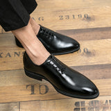 Ilooove New Red Sole Brogue Shoes Men Black Business Mens Formal Shoes Lace-up Round Toe Spring/Autumn