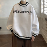 Men Sweatshirt American Ins High Street Fashion Stripe Brand Harajuku Pullovers Autumn O Neck Sweat Shirt Tops