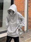 2024 autumn and winter styles with plush and thickened high neck hooded, niche social anxiety, loose fitting, trendy men,