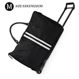 Striped Carry-Ons Bag Waterproof Nylon Trolly Bag For Traveling Men Travel Bags Foldable Cabin Suitcase With Wheels XA225C