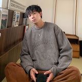 Suede Sweatshirts Men's Loose Trendy Foamring Printing Brand Harajuku High Street Male Pullovers Autumn Tops