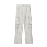 High Street Retro Multi-pocket Straight Men's and Women's Cargo Pants Solid Color Hip Hop Casual Harajuku Loose Casual Trousers