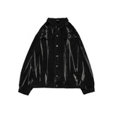 Ilooove - Streetwear Tie Dye Denim Jacket for Men, Oversized Workwear Coat, Punk Cool Outwear