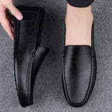 Ilooove Genuine Leather Loafers Men Design Moccasin Fashion Slip On Soft Flat Casual Men Shoes Adult Male Footwear Handmade Boat Shoes