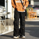 Multi-pockets Cargo Pants Streetwear Hip-hop Mopping Trousers Harajuku Tooling Pant Men's Vintage Loose Casual Jogging Pants