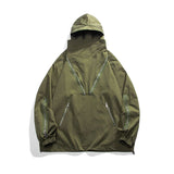 Long Sleeved Cargo jacket Men Harajuku Windbreaker Jackets Hooded hip-hop Streetwear Zipper Coats pockets Men Clothing