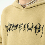 Hooded Sweaters Men Fall Winter American Knitwear Sweater Punk Streetwear Printed Unisex Sweater Top Hip Hop Hoodie Pullovers