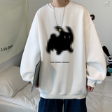 Round Neck Men Sweatshirts Korean Style Rabbit Graphic Hoodies New Brand Fashion Streetwear Male Casual Clothing