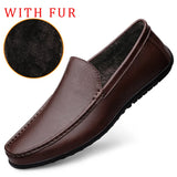 Ilooove Genuine Leather Loafers Men Design Moccasin Fashion Slip On Soft Flat Casual Men Shoes Adult Male Footwear Handmade Boat Shoes