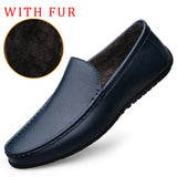 Ilooove Genuine Leather Loafers Men Design Moccasin Fashion Slip On Soft Flat Casual Men Shoes Adult Male Footwear Handmade Boat Shoes