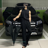 2023 Fashion Men Vest Tshirt SetsTracksuit Sportswear Sleeveless T-shirt Long Pants Streetwear 2 Piece Set Male Clothes