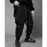 Unisex Ribbons Large Multi Pockets Cargo Pants Harajuku Trouser Streetwear Techwear Pants Joggers Cyberpunk Men's clothes Hiphop