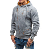 Hoodies Men Autumn Casual Solid Zipper Long Sleeve Hoodie Sweatshirt Top Outwear sudaderas para hombre