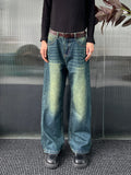 Washable Old Cat Beard Worn Loose Wide Leg Versatile Jeans and Pants for Men and Women