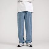 2023 New Korean Fashion Men's Baggy Jeans Classic Unisex Man Straight Denim Wide-leg Pants Hip Hop Bagy Light Blue Grey Black