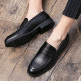 Evening Dress Men Shoes High Quality Black New Stylish Design Slip-on Shoes Casual Formal Office Leather Shoes Luxury Career