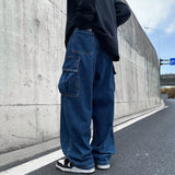 Baggy Cargo Jeans big pocket Trousers Male Denim Pants Wide Leg Pant women&#39;s Jeans Loose Casual Streetwear Hip Hop Harajuku