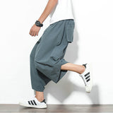 2023 Summer baggy casual pants men streetwear harajuku joggers men cotton harem calf-length jogger pants for men
