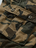 Camouflage Pattern Cotton Tactical Pants, Multi Pocket Cargo Pants