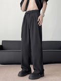 Men's Casual Wide-Leg Pants - Loose Fit, Solid Color with Pockets, Machine Washable - Perfect for Spring/Fall