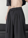 Men's Casual Wide-Leg Pants - Loose Fit, Solid Color with Pockets, Machine Washable - Perfect for Spring/Fall