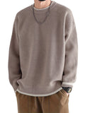 Two-piece Men's Fake Color Block Knitted Crew Neck Casual Long Sleeve Pullover Sweater for Fall Winter